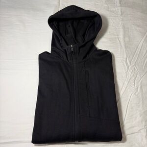 lululemon athletica Men's Black Zip-Up Hoodie - zip pockets fleece lining Small